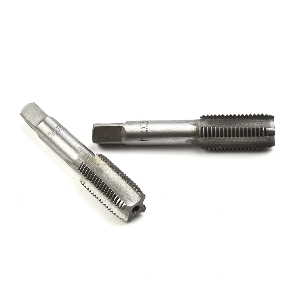 1 Pair Right Hand Thread Tap Straight Fluted Fine Threaded Metric Hand Taps 14 16 18 20 1.5mm Pitch High Speed Steel Tool