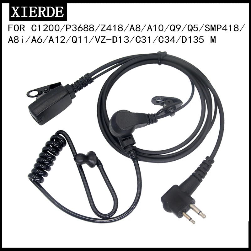 XIERDE Walkie Talkie Earpiece Headset With Mic For Motorola CP200 CP1200 CLS1110 CLS1410 CLS1450 GP300  GP3688  A8 Two Way Radio