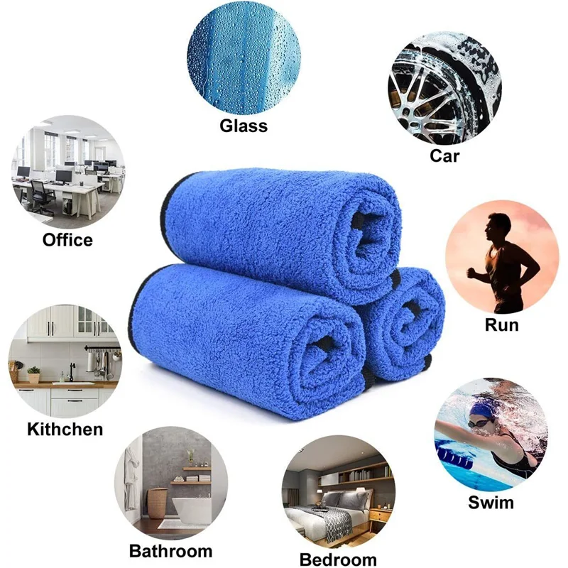 1/10pcs Microfiber Towel Car Cleaning Cloth Microfiber Clean Cloth Car Wash Drying Towel Auto Detailing Rag 30/40/60x30cm