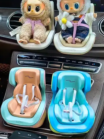 For Labubu Car Seat Second Generation Sitting Party Safety Seat Air Outlet Accessories Car dollar storage Gift for Labubu Fan
