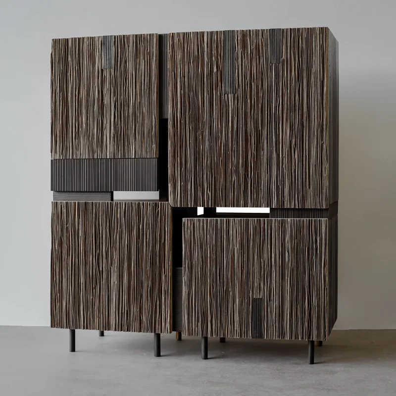 For Modern Entryway Side Cabinet Wabi Sabi Style Decorative Storage Console Table Foyer Display Unit Artistic Minimalist