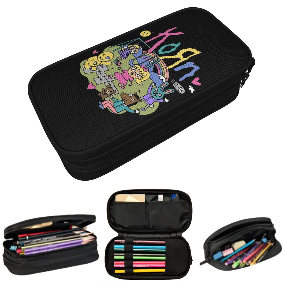 

Korn Band Rock Metal Music Pencil Case for Studen School Pen Box Pencil Bag Stationery Supplies Pen Holder Bag