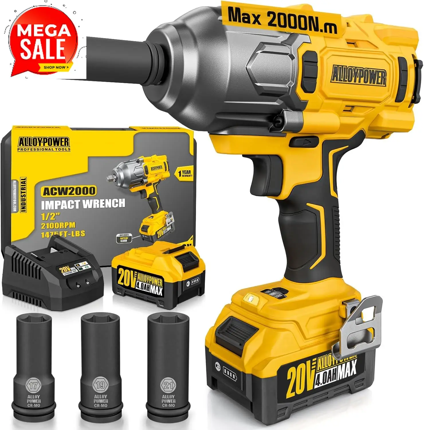 Cordless Brushless Impact Wrench, 1/2