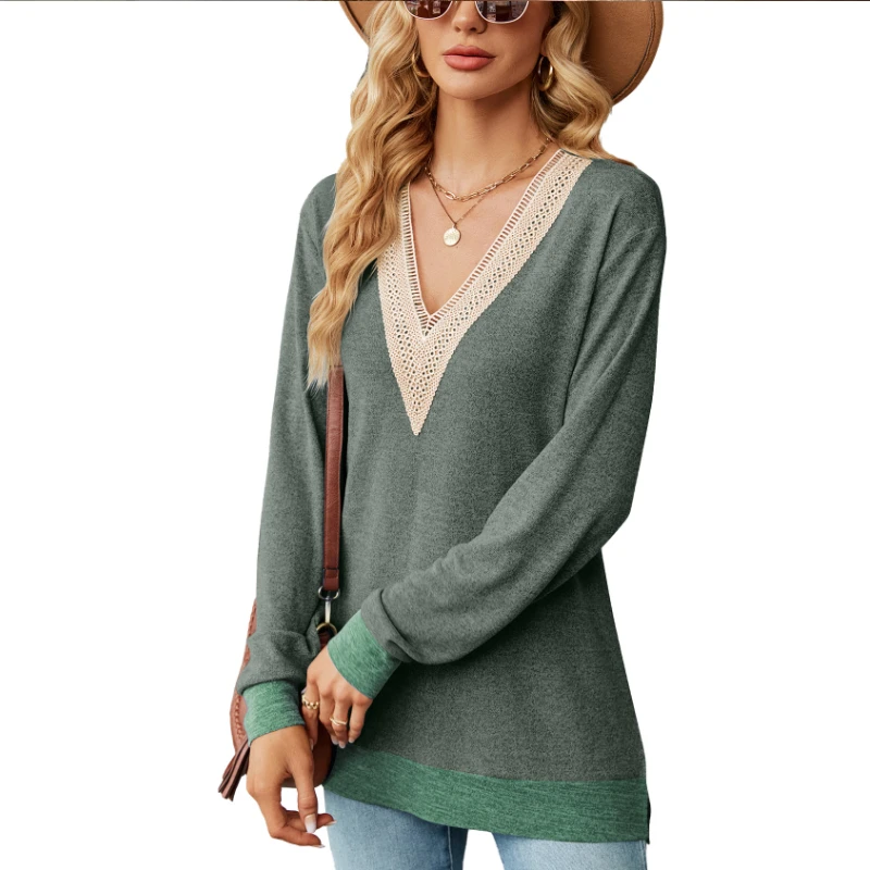 

2025 Autumn New Printed Women's Round Neck Long Sleeve Retro Top