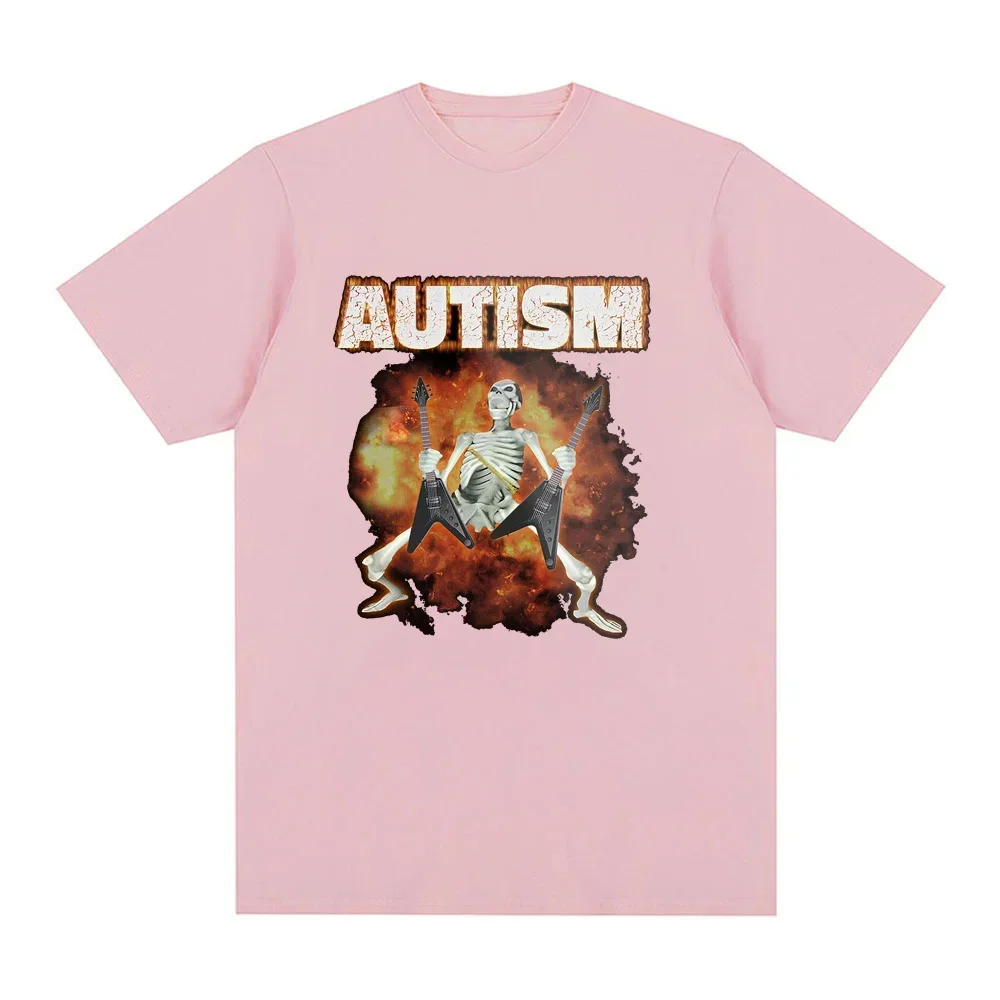 التوحد مضحك الهيكل العظمي ميمي طباعة طاقم الرقبة تي شيرت عادية فضفاض ملابس بأكمام قصيرة الصيف تي شيرت بلايز الملابس النسائية