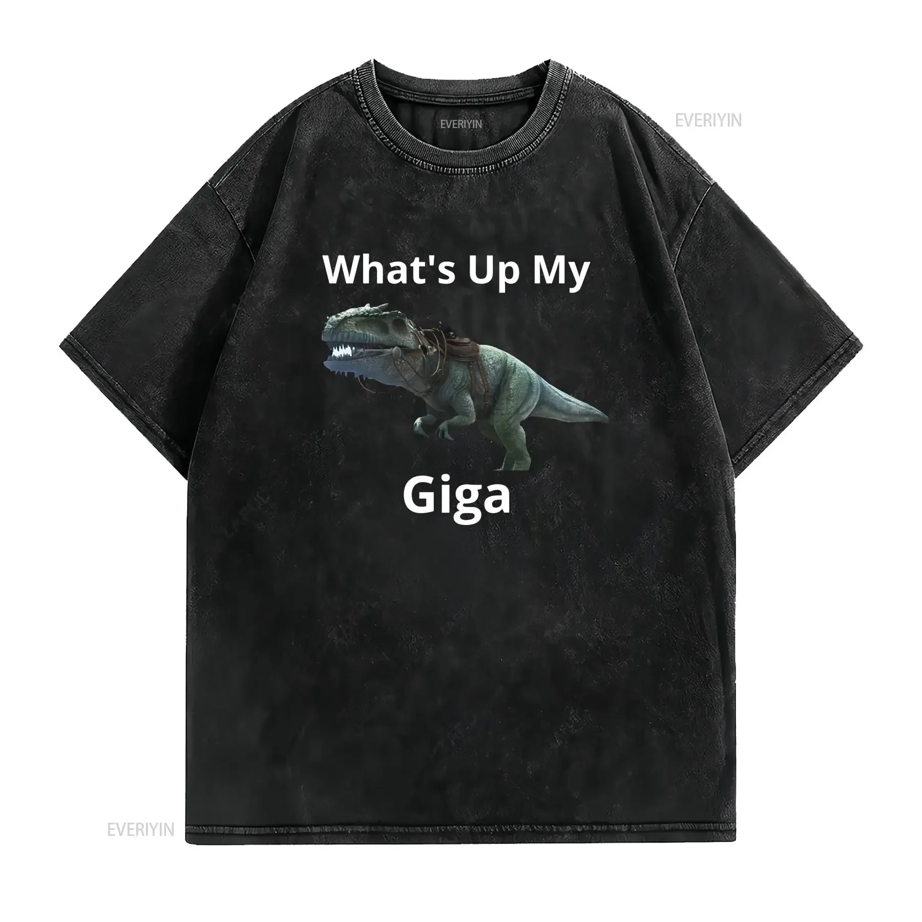 تي شيرت What's Up My Giga Ark Survival Evoled Ascended تي شيرت Rex Dino مغسول ريترو 2000s Nature Dad s عتيق مغسول قليلاً أوم #2