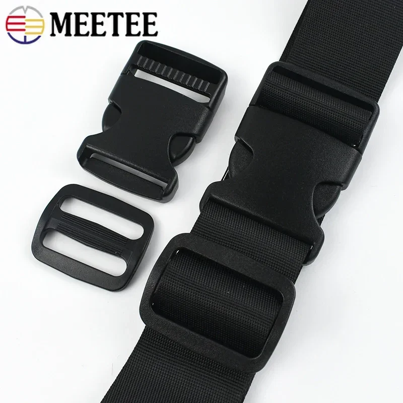 1-5 conjuntos de correias de 15-50mm, fivelas de plástico, clipe de saco lateral, fivela de liberação rápida, gancho deslizante ajustável, coleira de cachorro, acessórios de terno