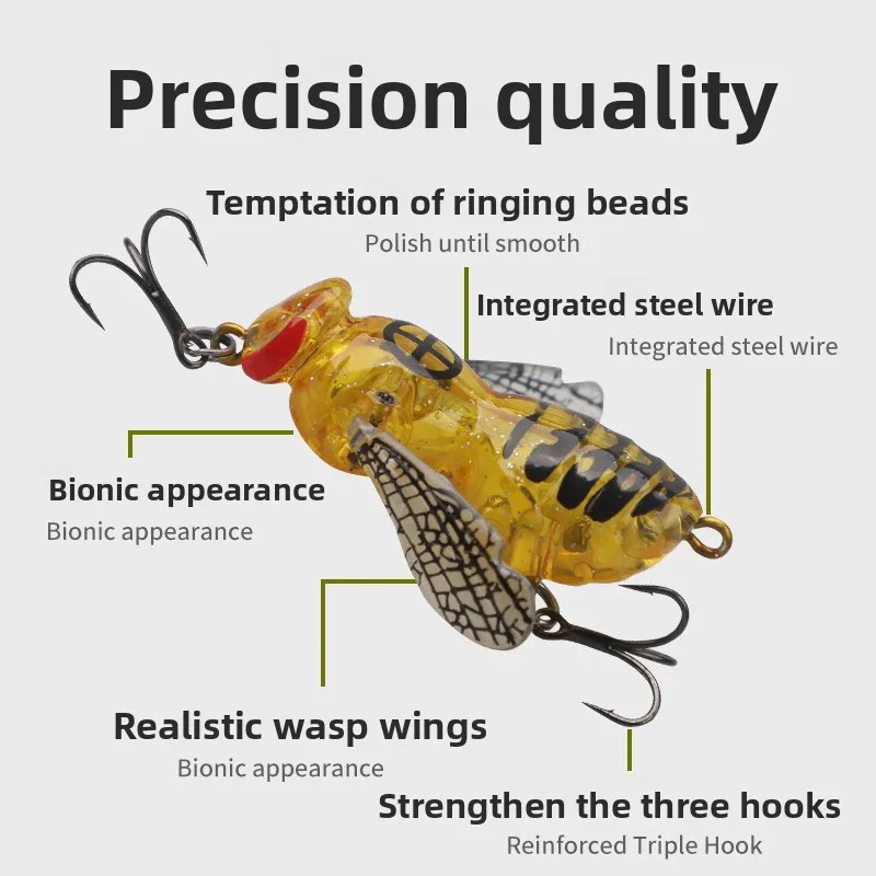 Señuelo de superficie Testar Wasp Crawl Bait flotante para lubina y trucha - imagen 3