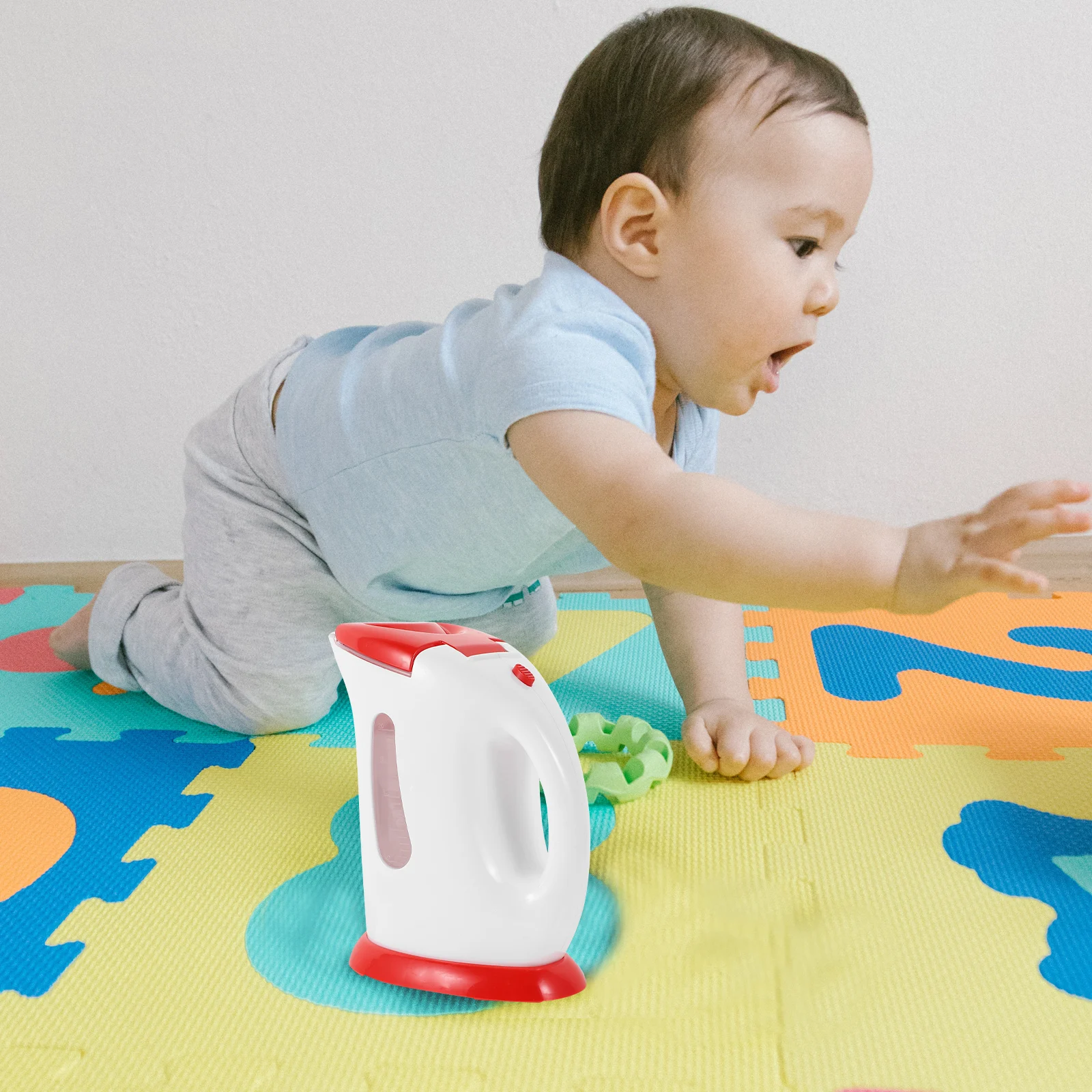 

Kids Plaything Kettle Toys Creative Luminous Shine Red Plastic Kitchen Appliances Child