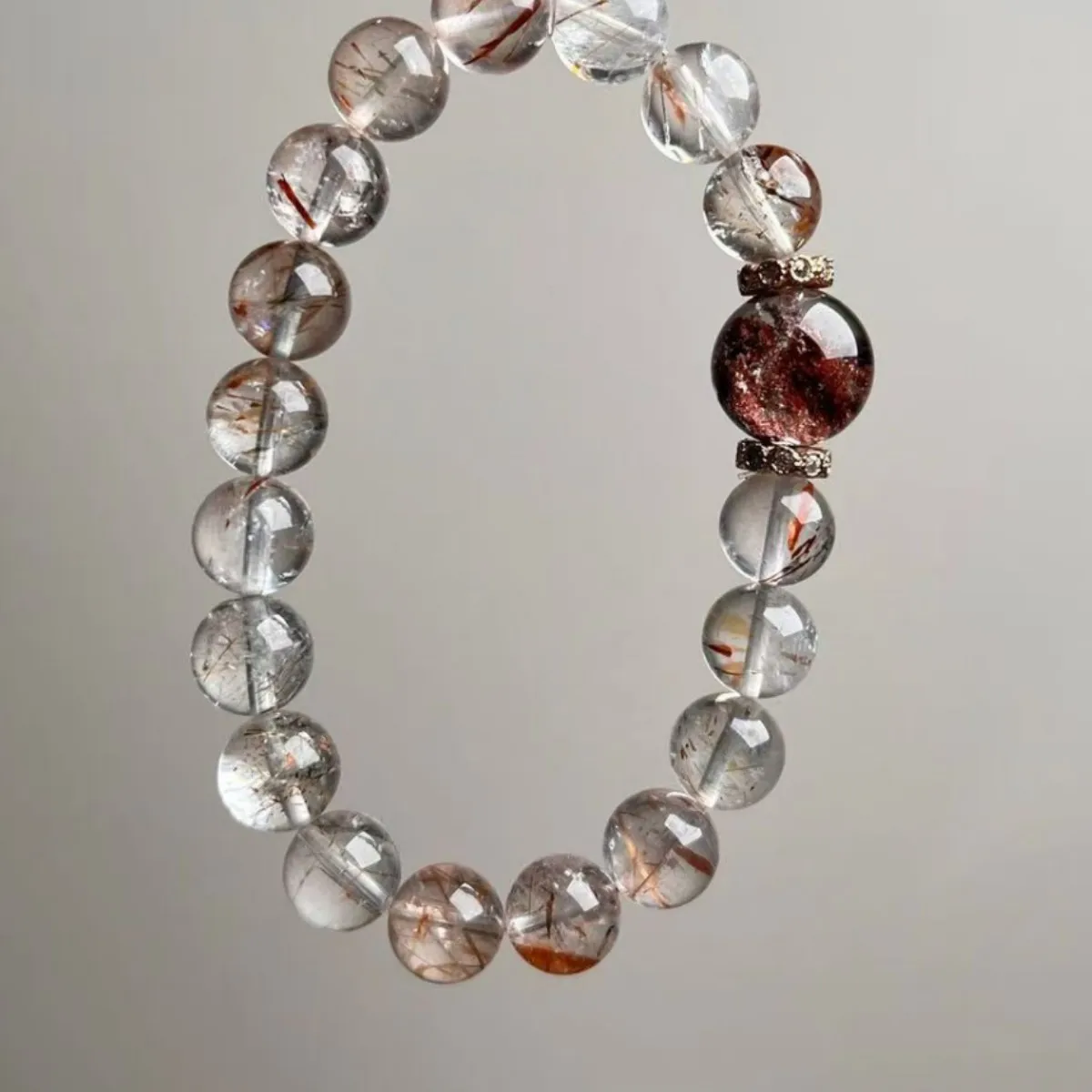 

Natural Black Gold Super Seven Crystal Bracelet, Natural Ghost Duobao Bracelet, Light Luxury Fashion Lucky Jewelry.