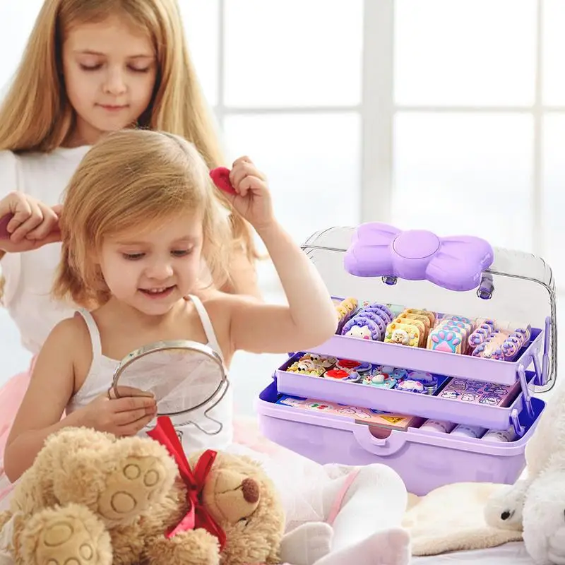 Multi-layer Hairpin Organizer Children's Hair Accessories Storage Box Head Rope Headband Display Rack Dust-proof jewelry storage