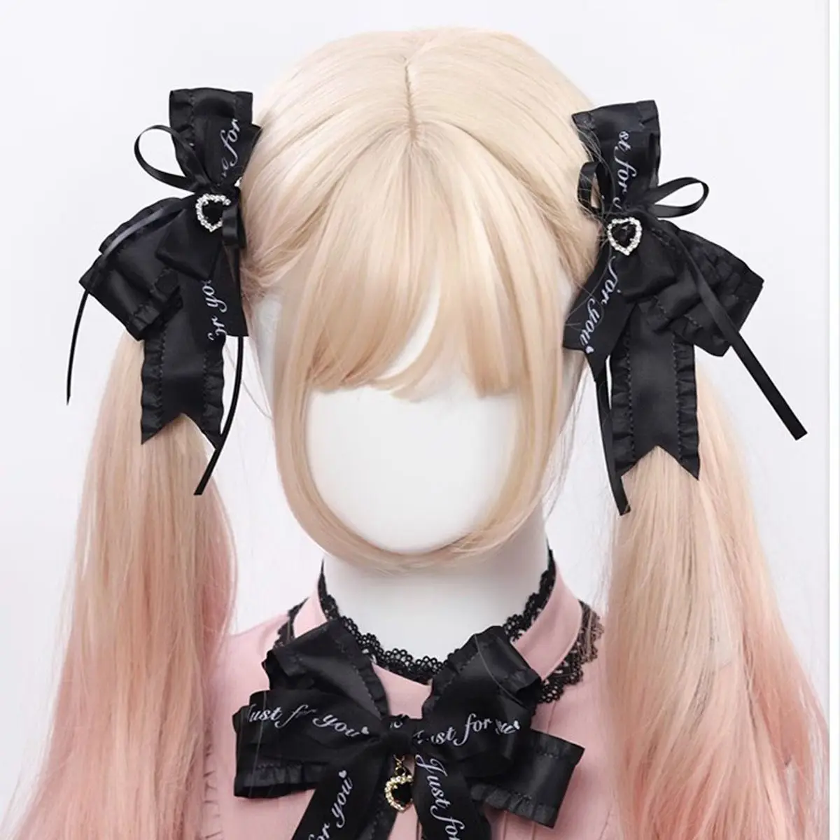 Coalfell Hair Accessory Production Butterfly Bow Hair Clip Brooch Black Japanese Handmade Hair Accessory Double Ponytail Clip