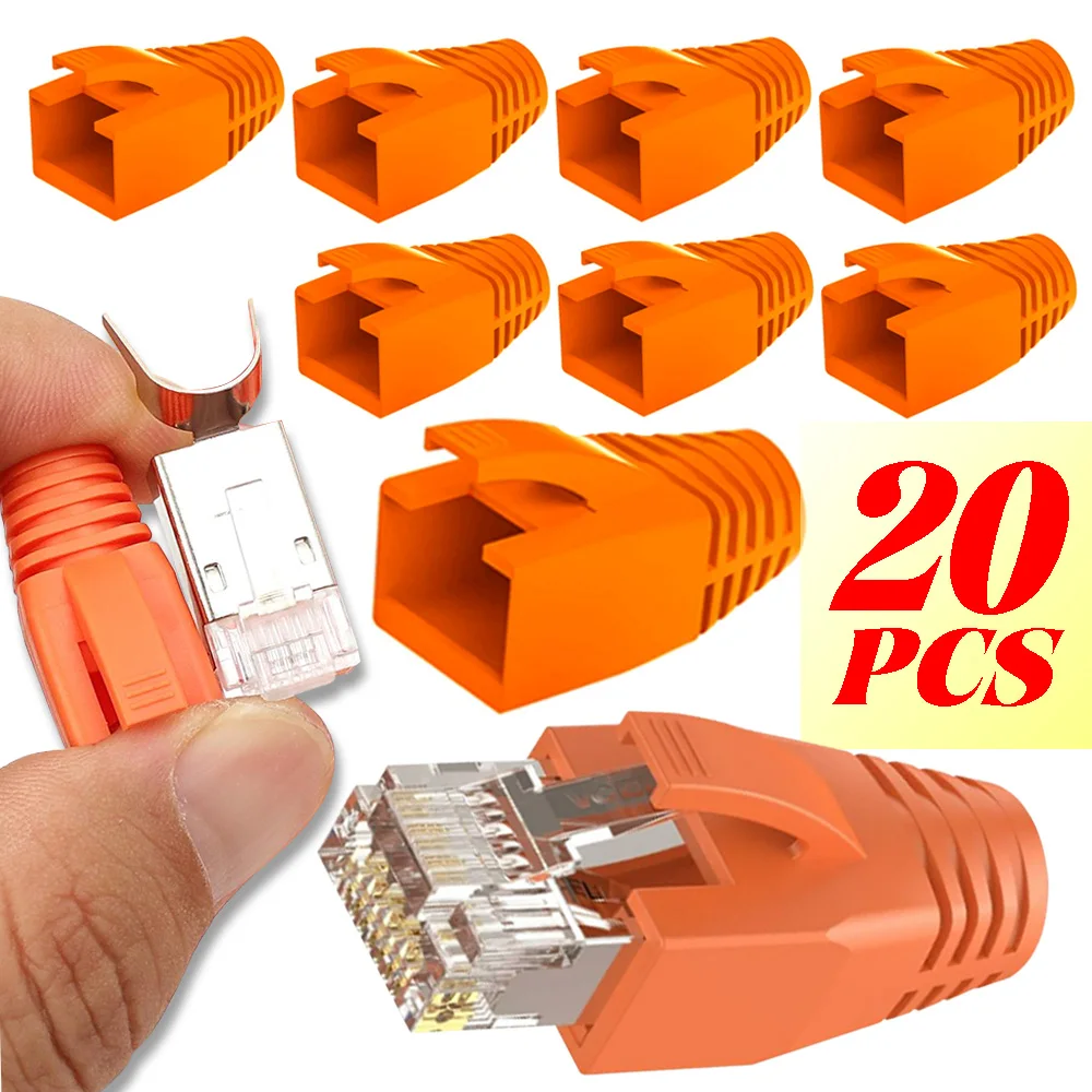 5-20Pcs RJ45 Ethernet Crystal Head Connector Protective Covers Adapter Caps Ethernet Network Cable Plugs for RJ-45 Crystal Head