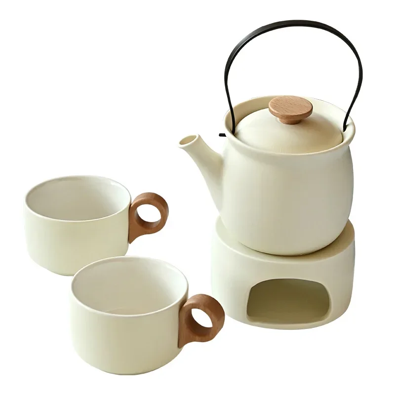 

warm tea stove surrounding stove brewing lifting beam pot tea set Japanese cream simple coffee cup afternoon tea set