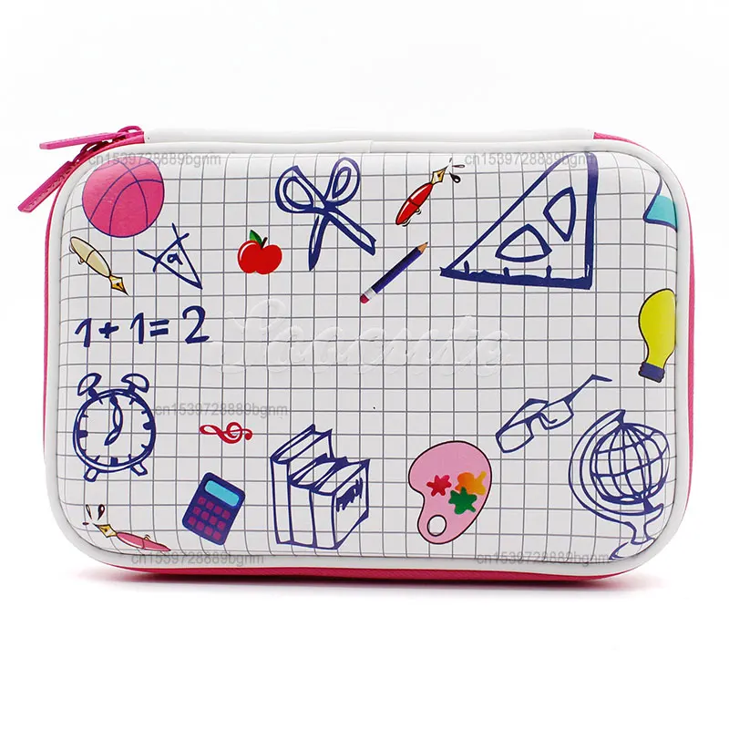 3D Cartoon Pencil Case Children EVA Waterproof Large Capacity Student Pen Stationery Box Make Up Cosmetic Storage Bag Organizer