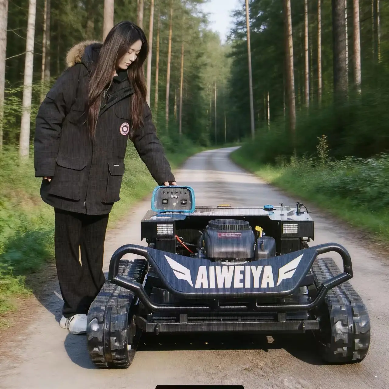 Customized Sensing obstacles Rotary Self-propelled Wireless Robot Grass Cutter petrol Lawn Mower Machines with tool