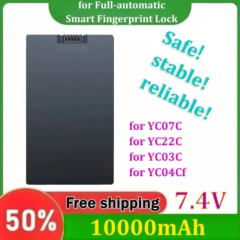 for YC07C/ YC22C/ YC03C /YC04C Battery for Full-automatic Smart Fingerprint Lock Lithium Battery P-P+C+P+P- 7.4V 10000mAh