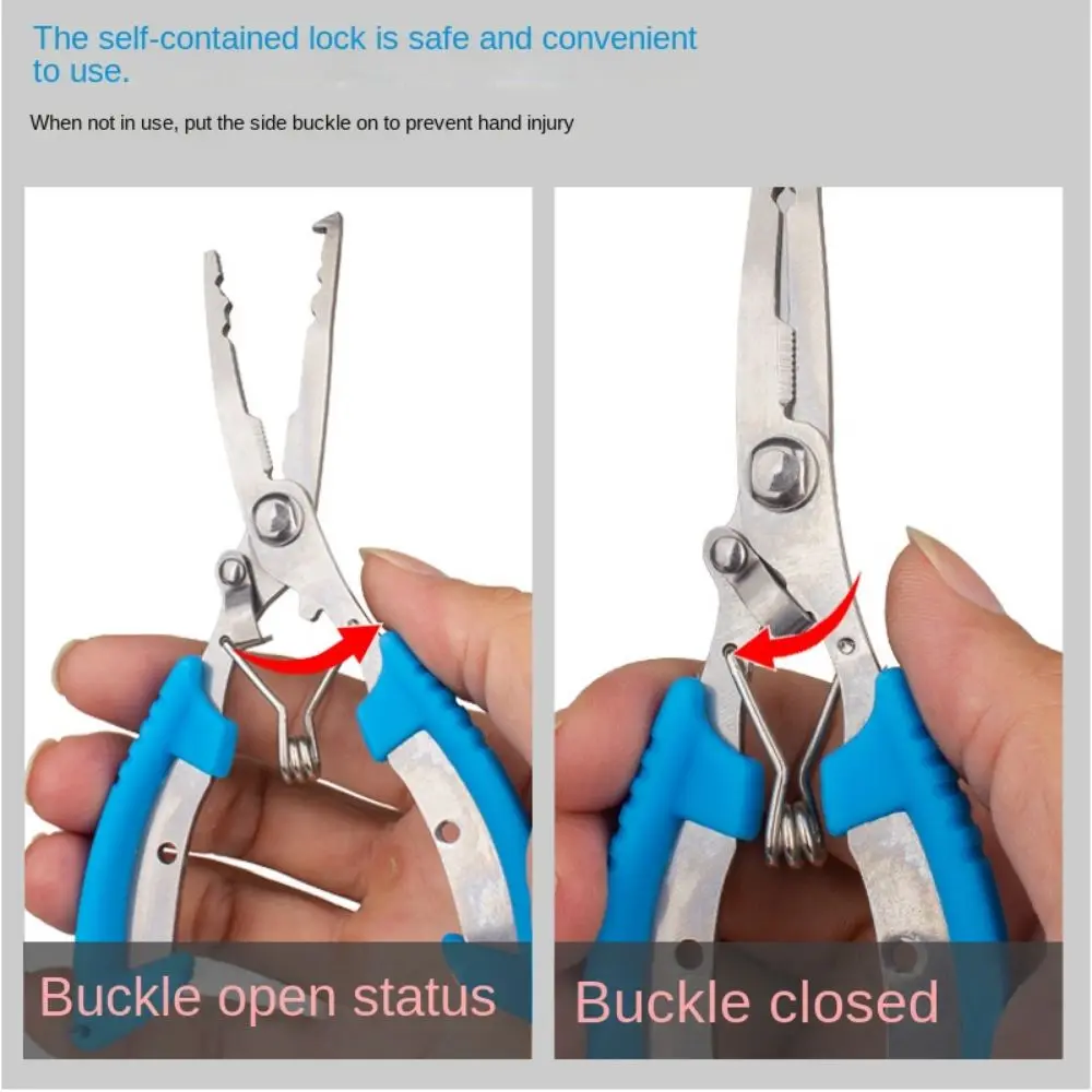 Line Cut Fishing Pliers Multi-functional Curved Mouth Fishing Tied Hooks Pliers Stainless Steel with Rubber Handle Luya Pliers