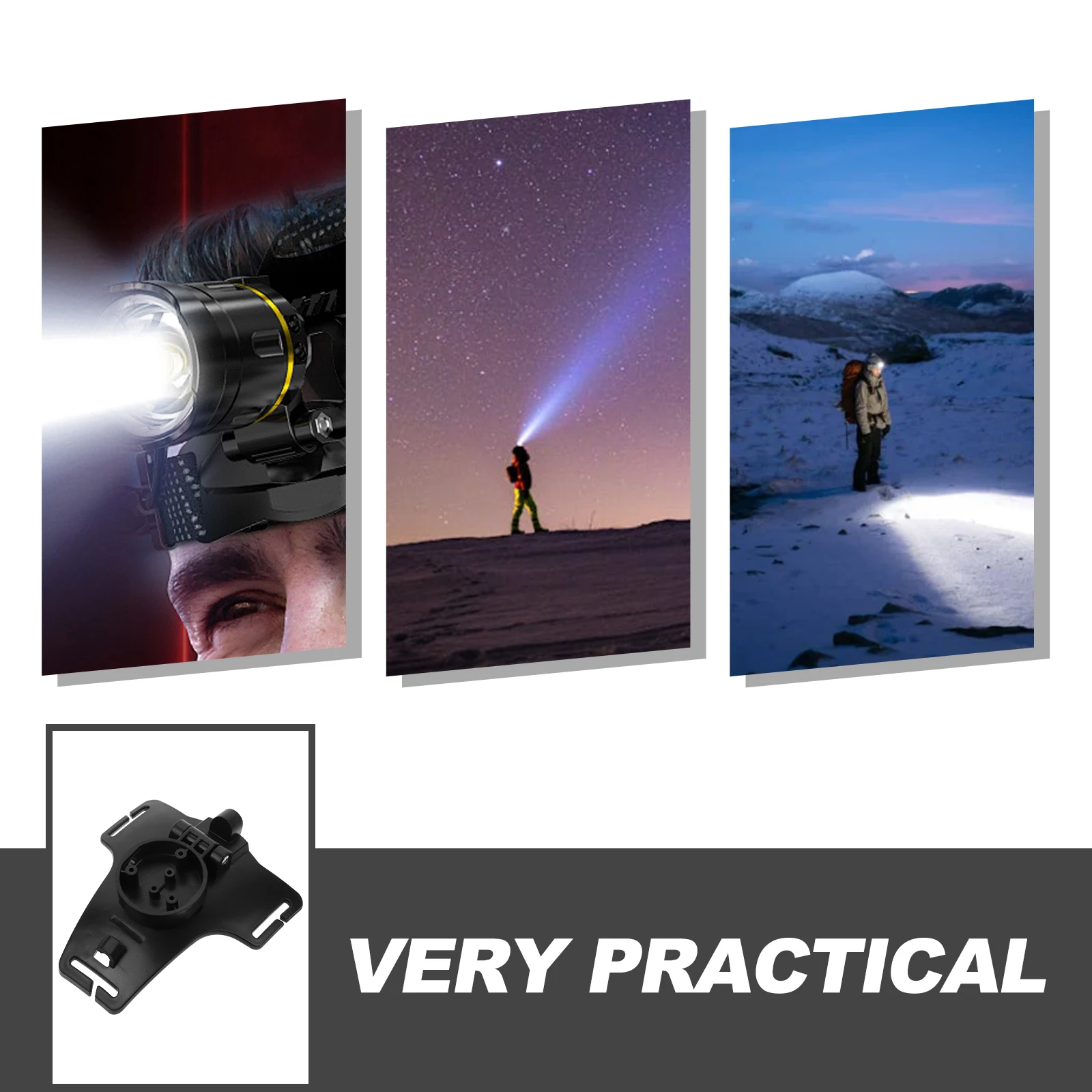 

Adjustable Fishing Head Light Bracket Strong Plastic Build Resists Water Wear and Deformation Fishing Headband Light Holder Head