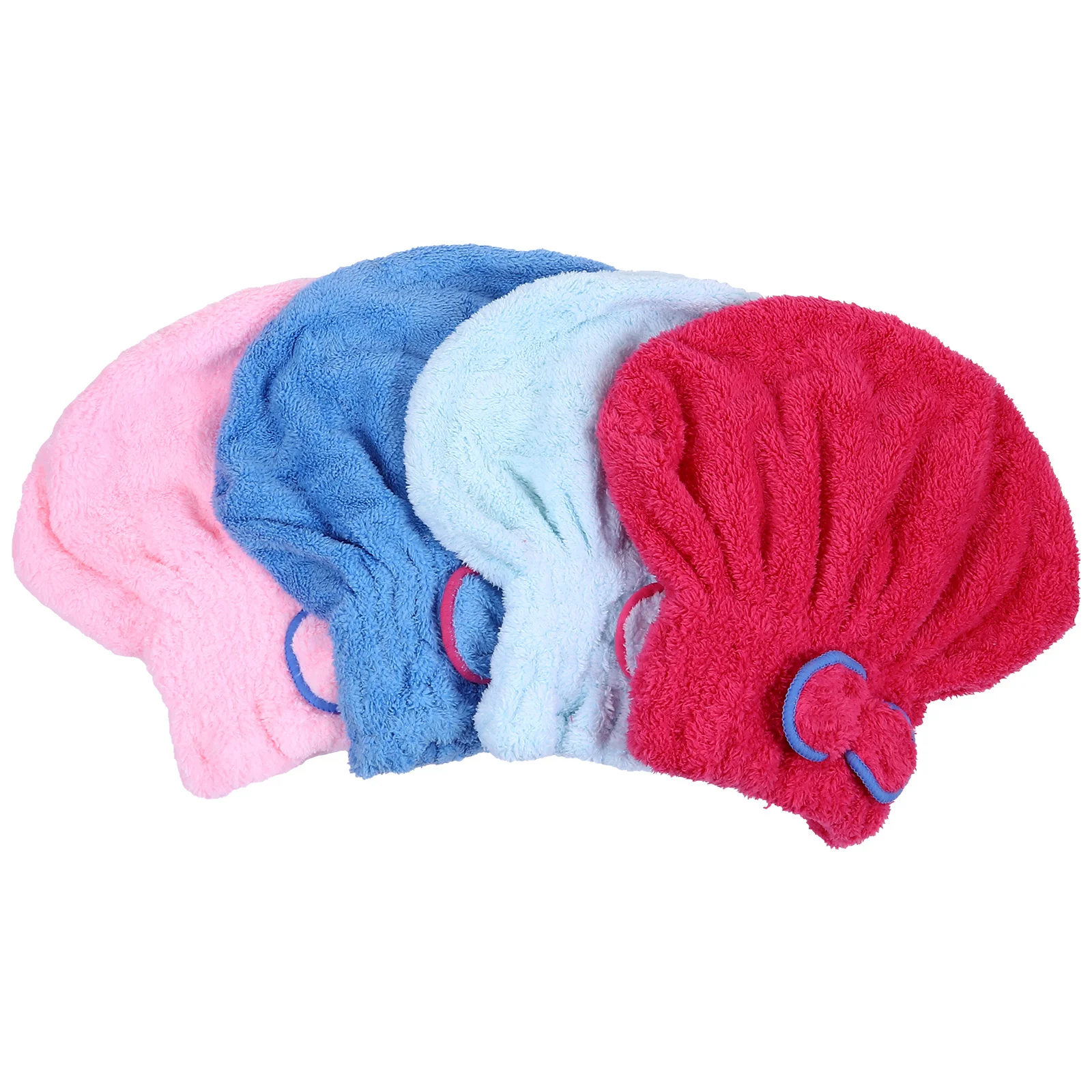

4Pcs Microfiber Hair Drying Caps Quick Dry Hair Wrap Turbans Ultra Absorbent Lightweight Comfortable for Home Gym Travel Beach