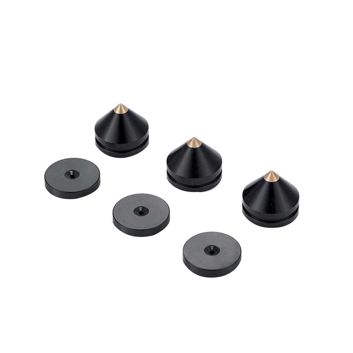 8 Set Speaker Stand Feet Foot Pad Aluminium Alloy Metal Spikes Cone Floor Foot Nail Black