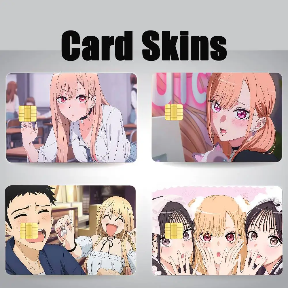 Anime My Dress-Up Darling Funny Shell On Off Ultra Thin No Fade Sticker Skin Cover Film For Debit Credit Card