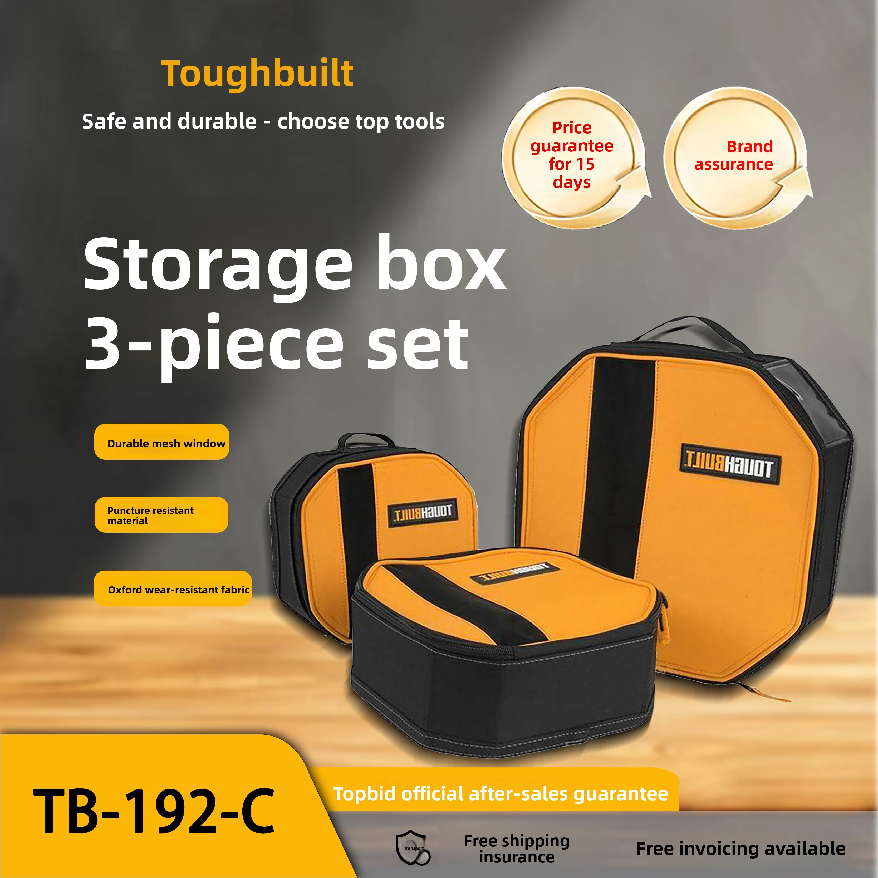 TOUGHBUILT TB-192-C 3 Pack Toolmate Softboxes Hardware Maintenance Parts Organizer Toughbuilt Bag Tool Accessories