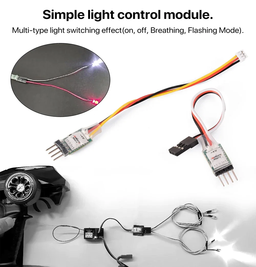 DUMBORC 3CH LED Lamp Light Controller Switch Panel System Turn On/Off XH1.5/JR for RC Mini Car Vehicle Fixed Wing Aircraft Part