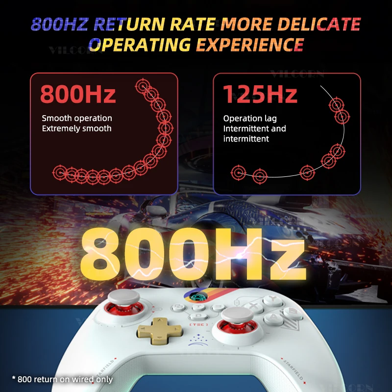 PC Game Controller FPS Gamepad with 800Hz Wired Return Rate For Android/ IOS/Switch With Hall Trigger Joystick