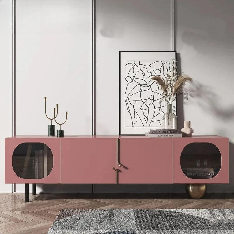 

Скандинавский телевизионный шкаф в современном стиле, простой, для гостиной, аудиовизуальный шкаф, персонализированный, с элементами искусства.