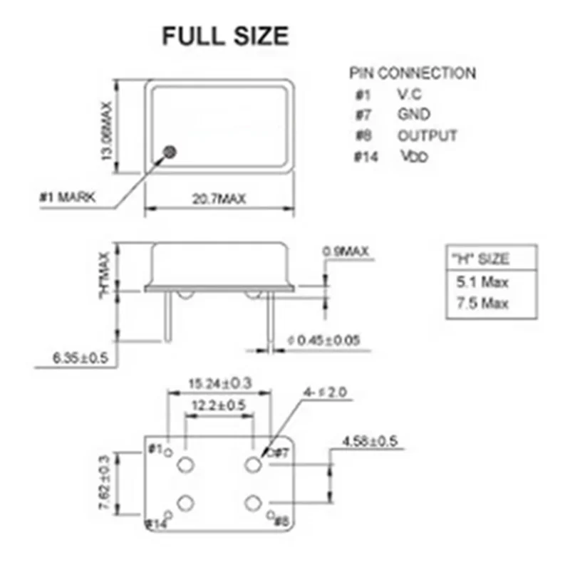 5PCS In Line Active Clock Oscillators Oblong Shape Full Size Pin Crystal 8M 8MHZ 8.000MHZ