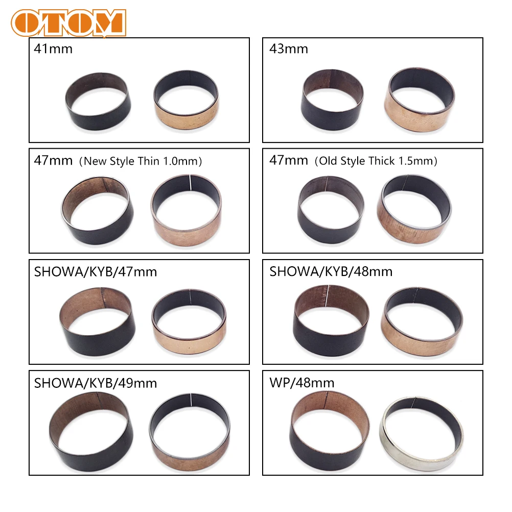 2 Pair Front Fork Bushing 41/43/47/48/49mm Shock Maintenance Parts For KTM HONDA KAWASAKI FASTACE Kayo Fork Guide Bushing
