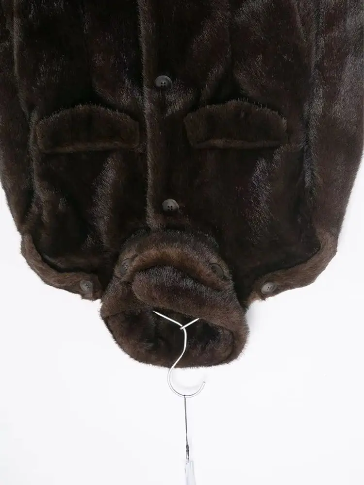 HH Donna Inverno Caldo Moda Pelliccia Artificiale Effetto Stand-up Colletto Corto Top Donna Manica Lunga Solido Tasche monopetto Top