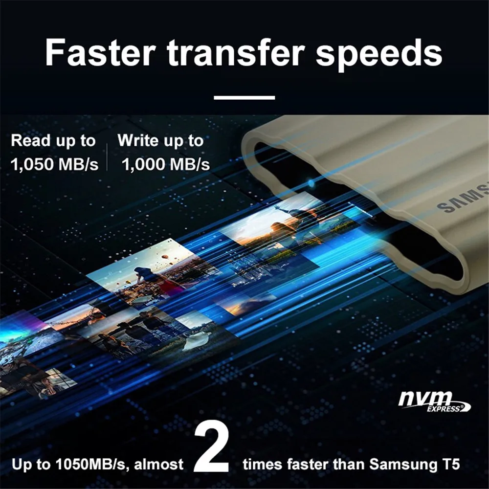 جهاز محمول T7 snvme Shield 1 USB من النوع الخارجي duro externo T9 2x2 sd 2x2x2 x T9 4 Samsung T7 portable NVMe Shield 1TB USB 3.2 Gen 2 x 2 SSD 2TB T9 4TB External Solid State Drive disco duro externo Type-C For PC