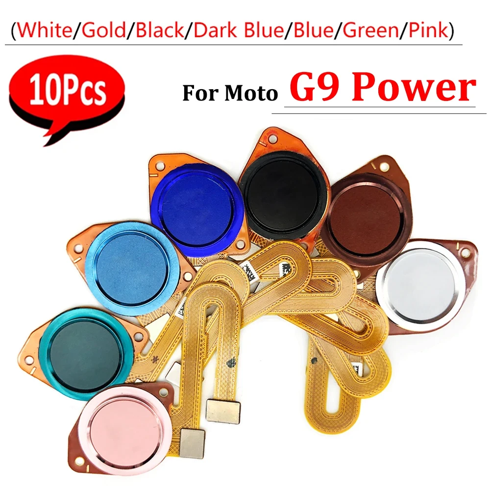 

10Pcs，Tested NEW Home Button FingerPrint Touch ID Sensor Scanner Flex Cable Ribbon For Motorola Moto G9 Power Button Key