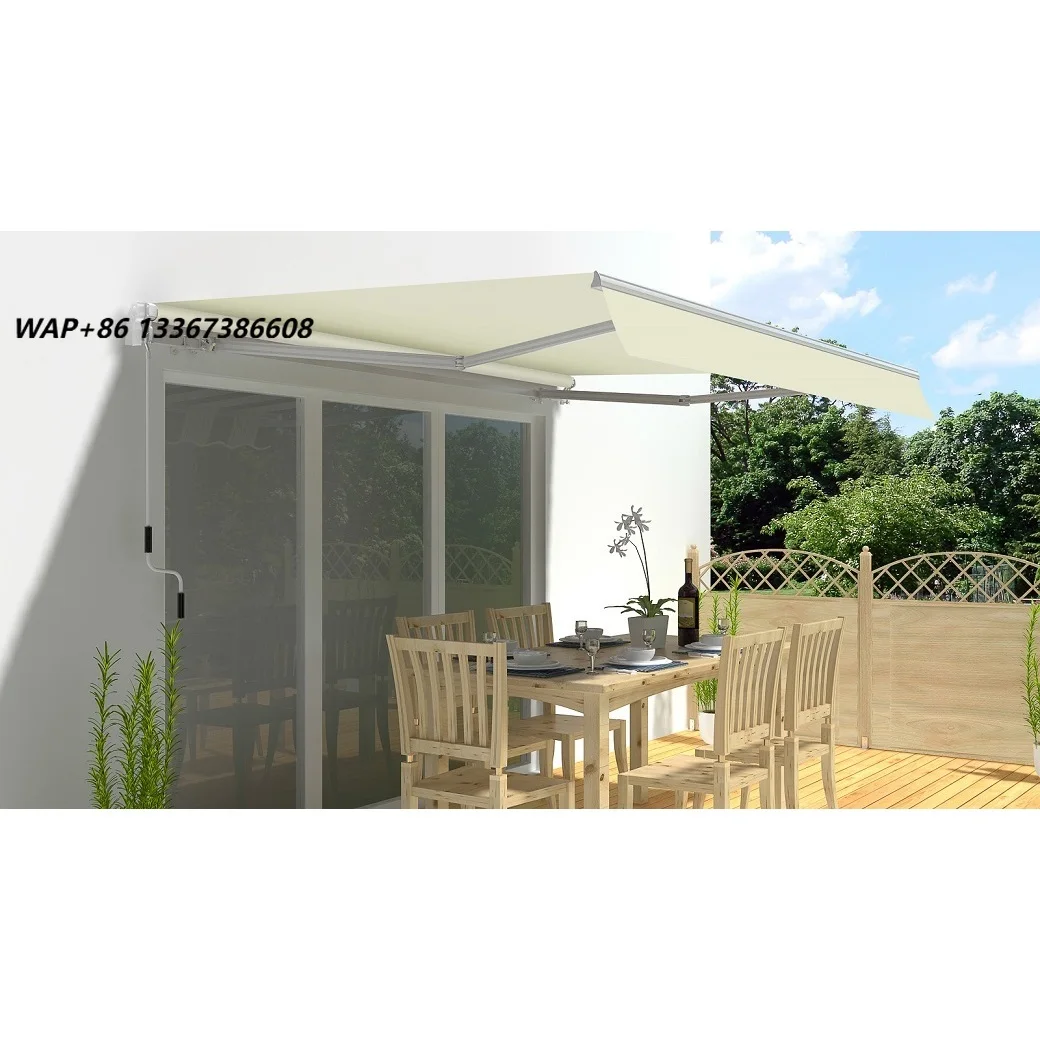 Folding Arm Awning 5x3m Sunconnect Beige UV Protection Water Resistant 100% Polyester Aluminium Lightweight 39.8kg Adult Terrace