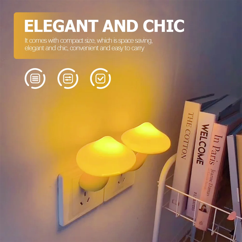 Led السرير الفطر الصغير ضوء الليل المكونات في ضوء الليل الاستشعار شحن مصباح للزينة لغرفة النوم المنزل مكتب الجدار التوصيل
