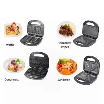 Y412-2 Vysoce kvalitní snídaňový sendvičovač, elektrický vaflovač a výrobník koblih 12 nejlepší prodej 4v1 snídaňový stroj - №2