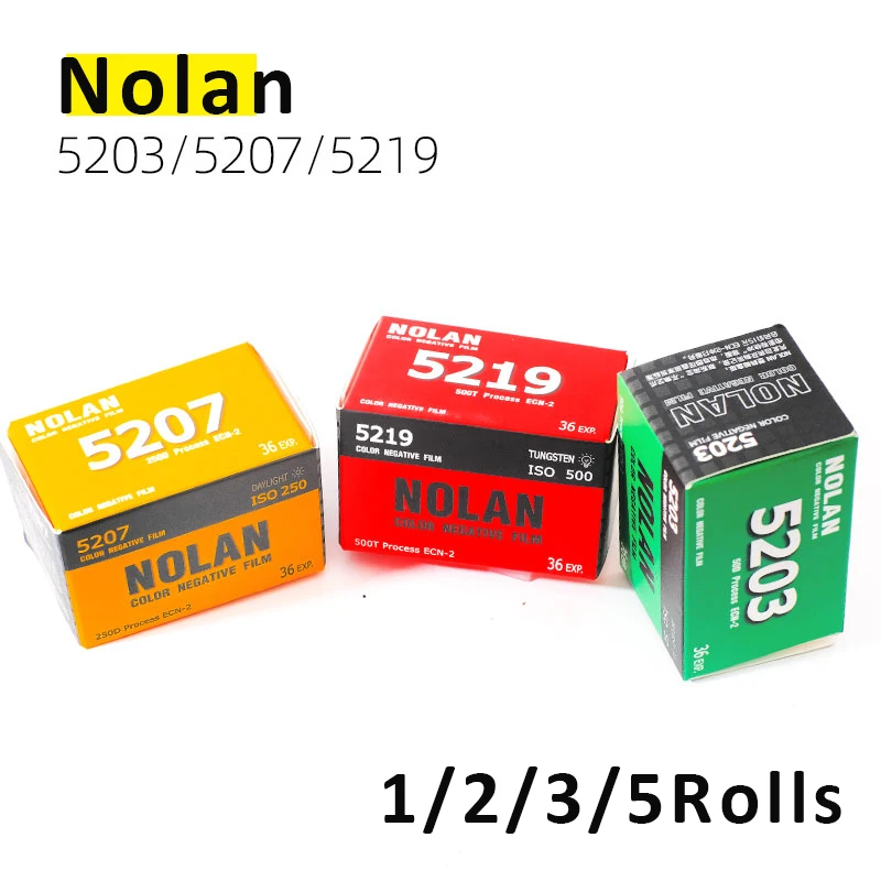 1-5Roll Nolan 5207 5219 5203 135 color film roll negative film ECN2 processing iso 250/500/50 36EXP/roll