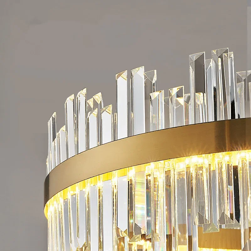 

Modern Light Luxury Living Room Glass Pendant Light Creative Round Led Crystal Chandeliers For Villa Restaurant Redroom