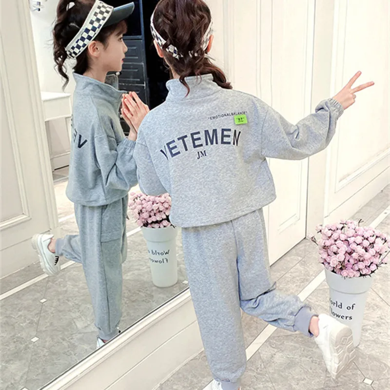 

Girls Suit Coat +Pants Cotton 2Pcs/Sets 2022 Lovely Spring Summer Outfits Sports Sets Kid Tracksuit Children Clothing