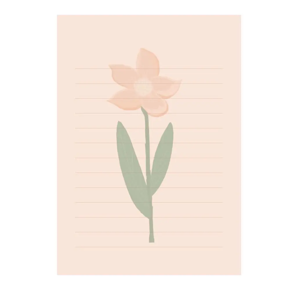 Kartu Hadiah Amplop Bunga Bunga dengan Stiker DIY Bantalan Surat Kartu Pos Alat Tulis Kertas Tulis Huruf Kawaii Yang Dapat Ditulis