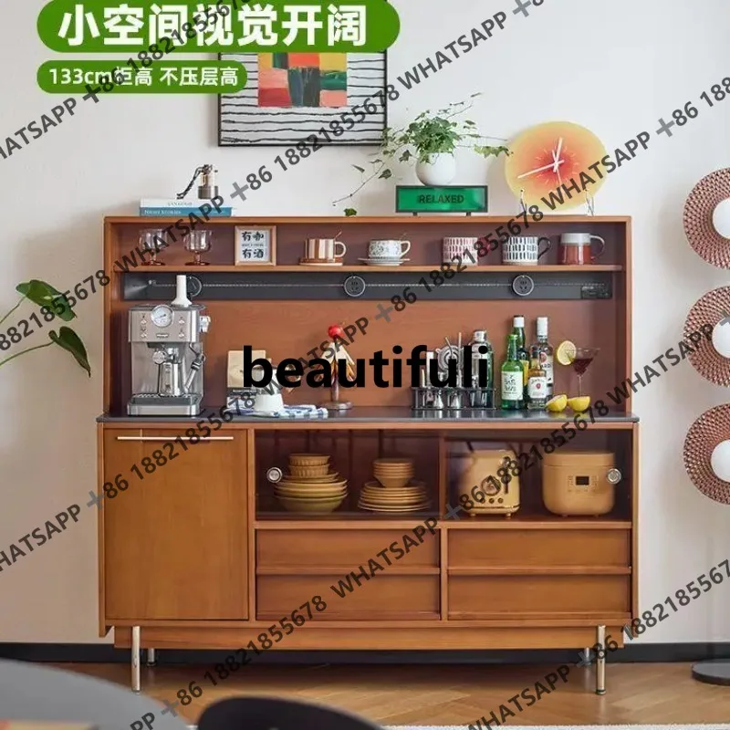 

Solid wood antique side cabinet retro style locker integrated against the wall