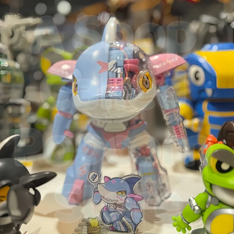 

Toptoy мини-фигурка в сборе, модель акулы, перец, капука, подарок, ограниченная серия, розовая, синяя, красочная Коллекционная игрушка B-Robo Kabutack