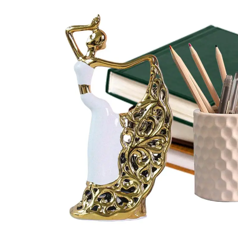 

Modern Dancer Decoration Abstract Ceramic Dancer Statue Modern Dancing Crafts Art Decorative Elegant For Studio TV Cabinet