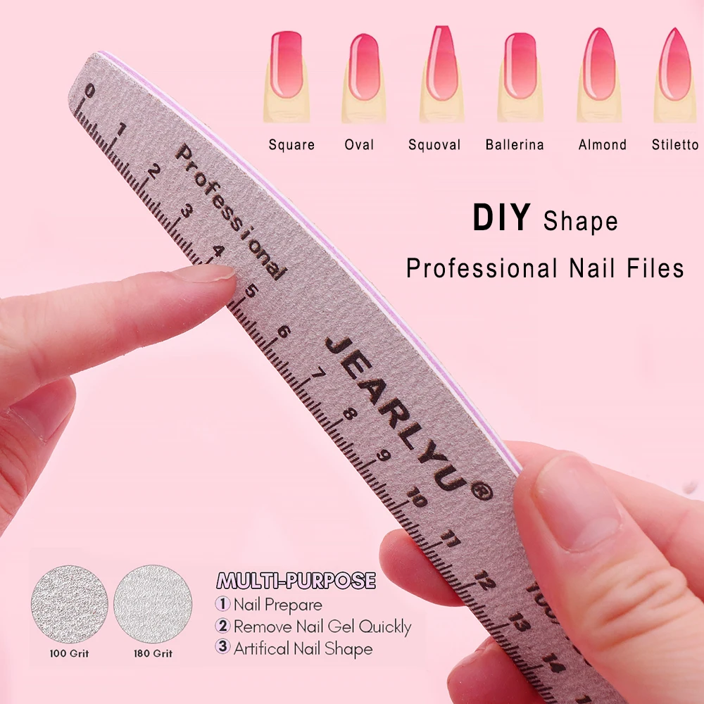 10/50Pcs 전문 네일 파일 도매 연마 쉐이핑 손톱 하프 문 그레이 샌드페이퍼 손톱 파일 페디큐어 매니큐어 도구
