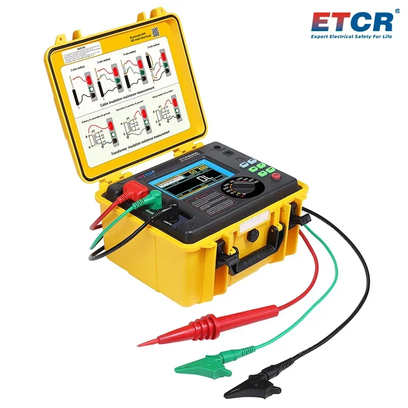 

ETCR3520C Измеритель сопротивления изоляции высокого напряжения с USB-приемником связи и доступной связью Bluetooth
