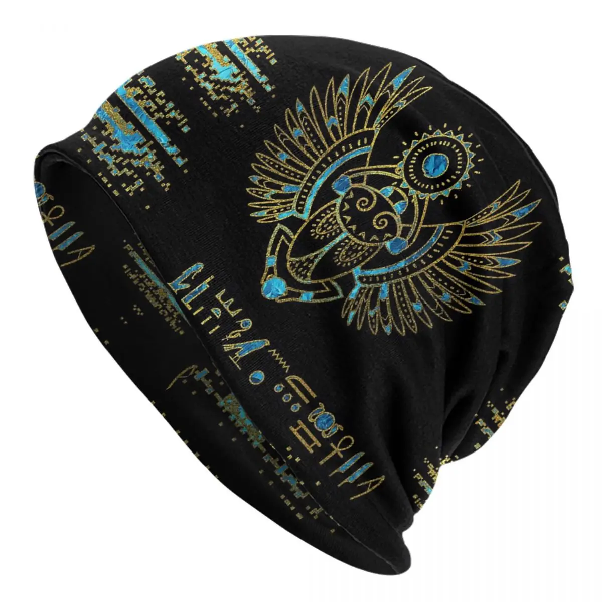 Egyptian Scarab Bonnet Hats Goth Street Ancient Egypt Skullies Beanies Hats Unisex Spring Dual-use Caps