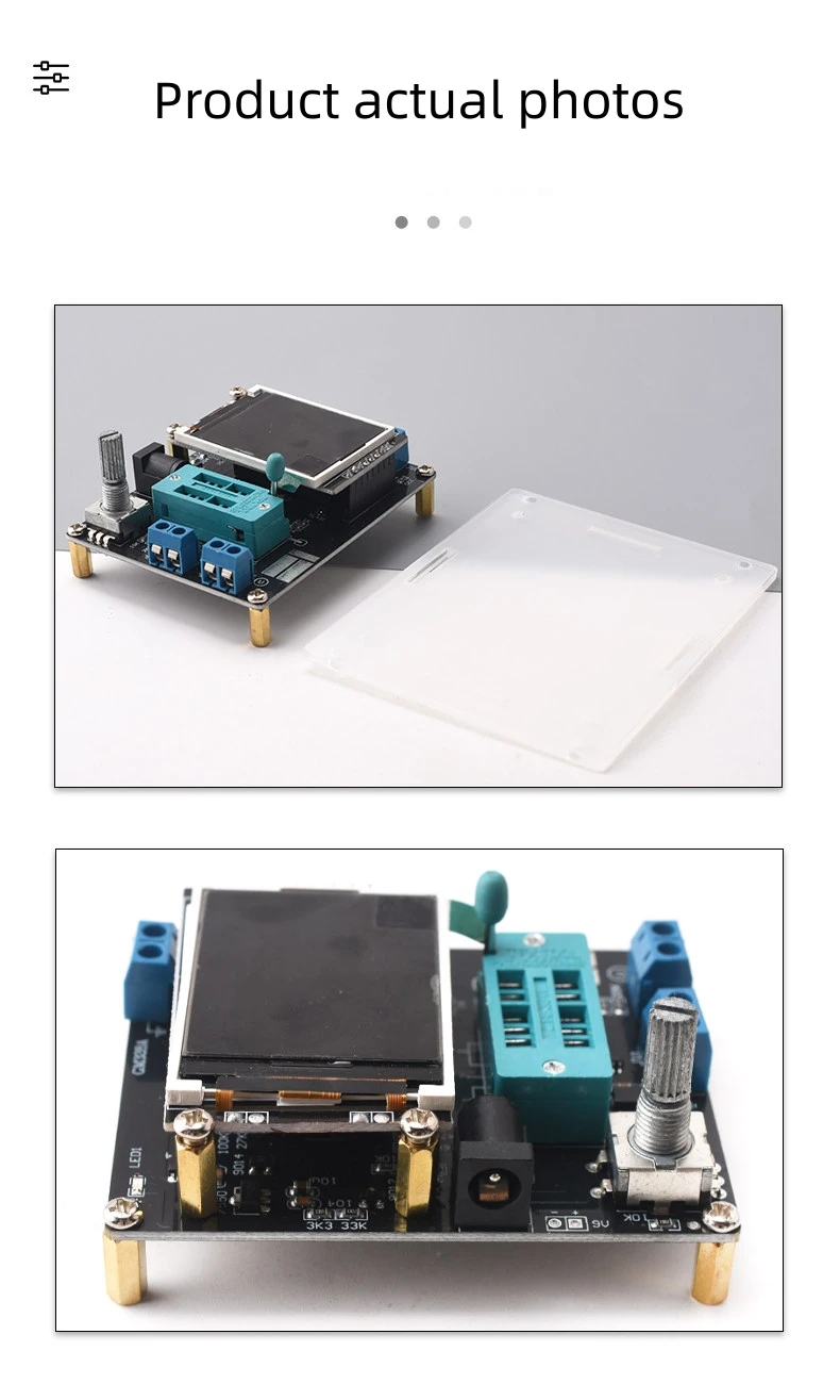 GM328A Transistortester, Frequenztester, PWM-Rechteckwellen-LCR-Messgerät, Voltmeter, Vollfarbiger Bildschirm mit Grafikanzeige – Detail 6