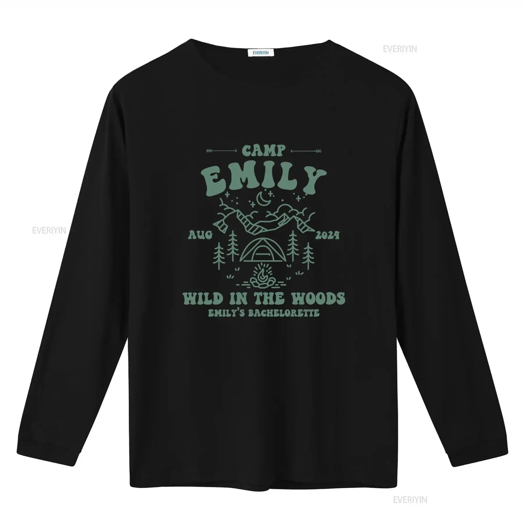 Camp Emily 2024 Wild In The Woods Bachelorette Camping Themed T Shirt Summer Adventure Bride Hiking Squad Favors Merch vintage